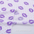 Knitted Polyester Spandex Lip Print Polka Dot Fabric